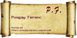 Posgay Ferenc névjegykártya